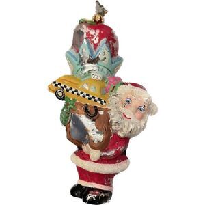 Christopher Radko My Kind of Town NY City Christmas Glass Ornament Santa Apple